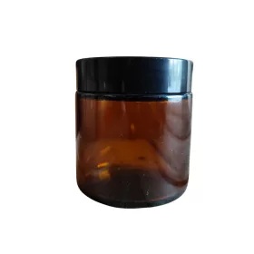Borostyán színű gyertyapohár kupakkal 100ml 